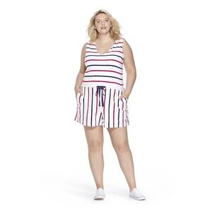 Vineyard Vines White and Navy Striped Romper
